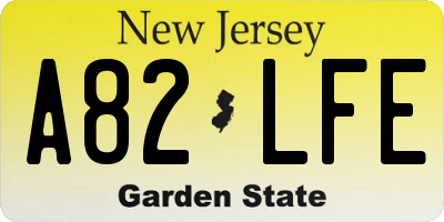 NJ license plate A82LFE