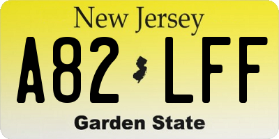 NJ license plate A82LFF