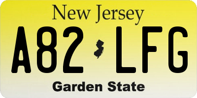 NJ license plate A82LFG