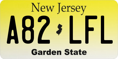 NJ license plate A82LFL