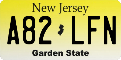 NJ license plate A82LFN