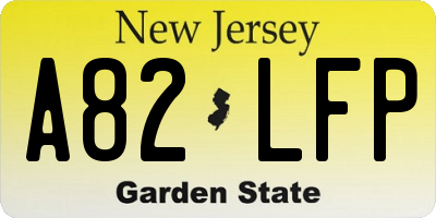 NJ license plate A82LFP