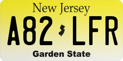 NJ license plate A82LFR