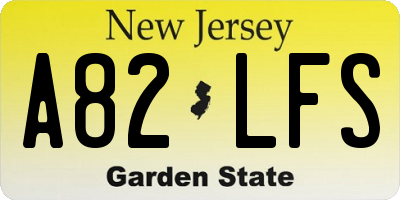 NJ license plate A82LFS