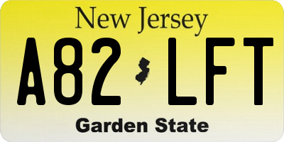 NJ license plate A82LFT