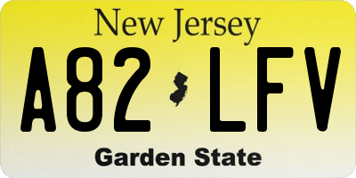 NJ license plate A82LFV
