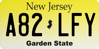 NJ license plate A82LFY