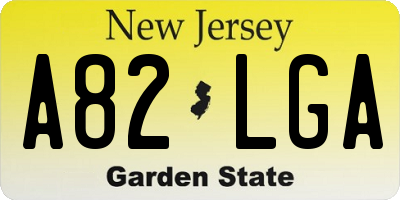 NJ license plate A82LGA