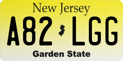 NJ license plate A82LGG