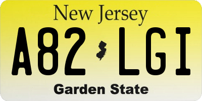 NJ license plate A82LGI