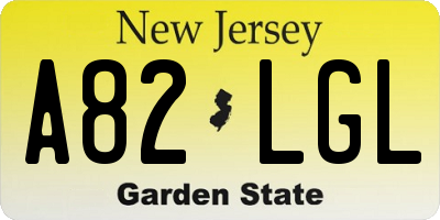 NJ license plate A82LGL