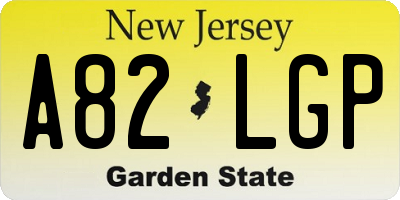 NJ license plate A82LGP