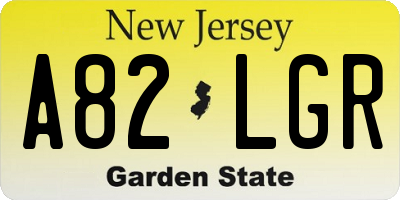 NJ license plate A82LGR