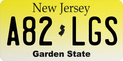 NJ license plate A82LGS