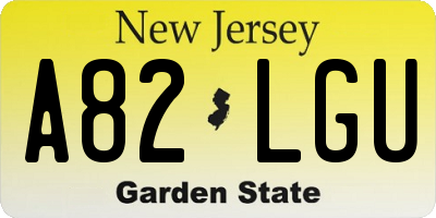 NJ license plate A82LGU