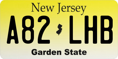 NJ license plate A82LHB