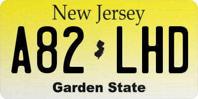NJ license plate A82LHD