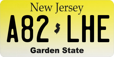 NJ license plate A82LHE