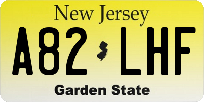NJ license plate A82LHF
