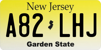 NJ license plate A82LHJ