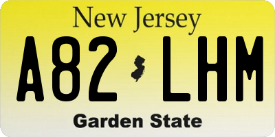 NJ license plate A82LHM