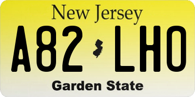 NJ license plate A82LHO