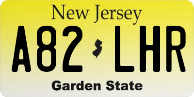 NJ license plate A82LHR