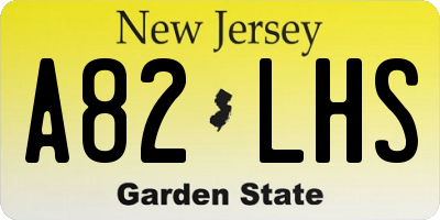 NJ license plate A82LHS