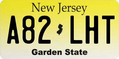 NJ license plate A82LHT