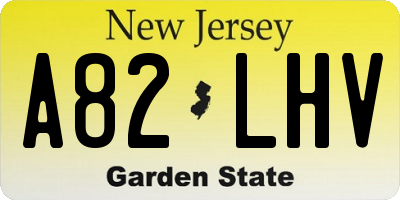 NJ license plate A82LHV