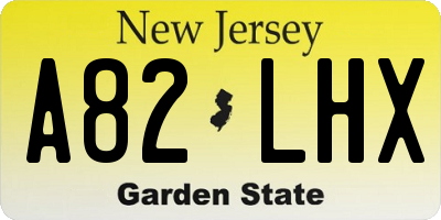 NJ license plate A82LHX