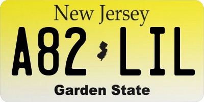 NJ license plate A82LIL