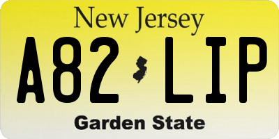 NJ license plate A82LIP
