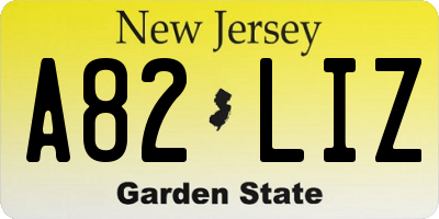 NJ license plate A82LIZ