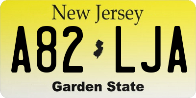 NJ license plate A82LJA
