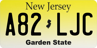NJ license plate A82LJC
