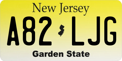 NJ license plate A82LJG