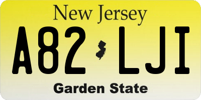 NJ license plate A82LJI