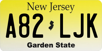 NJ license plate A82LJK