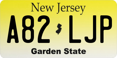 NJ license plate A82LJP