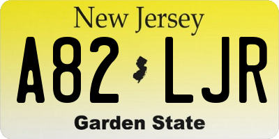 NJ license plate A82LJR