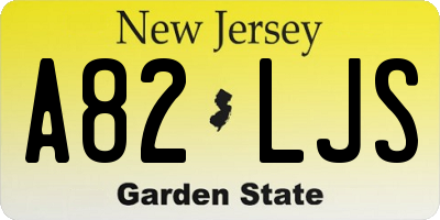 NJ license plate A82LJS