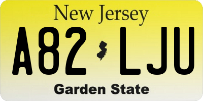 NJ license plate A82LJU