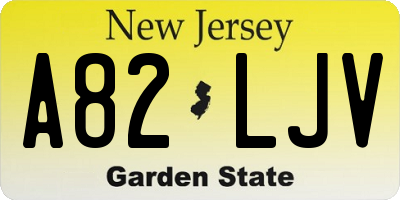 NJ license plate A82LJV