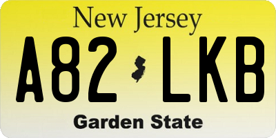 NJ license plate A82LKB