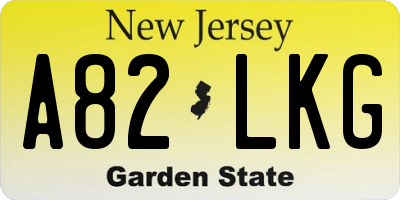 NJ license plate A82LKG