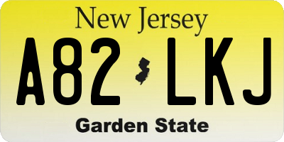 NJ license plate A82LKJ