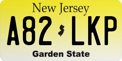NJ license plate A82LKP