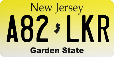 NJ license plate A82LKR