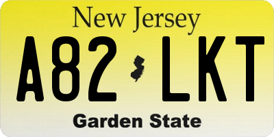 NJ license plate A82LKT